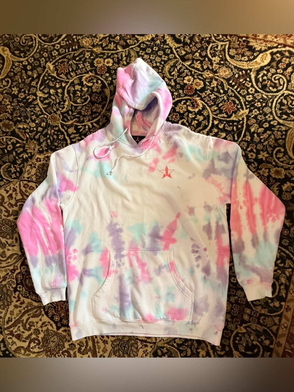 2XL Jeffree Star Cosmetics Tie-Dye Pastel Hoodie with Star Logo
